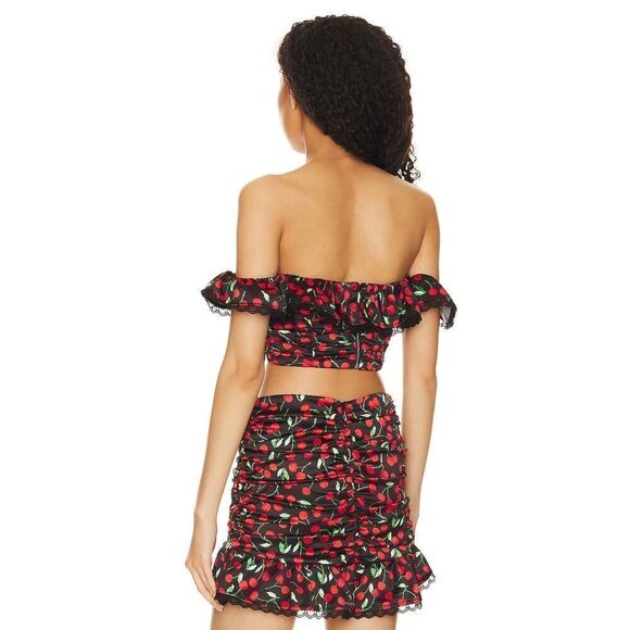 Majorelle NWT Kym Crop and Kym Mini Skirt Set in Black Cherry Size M - Picture 2 of 16